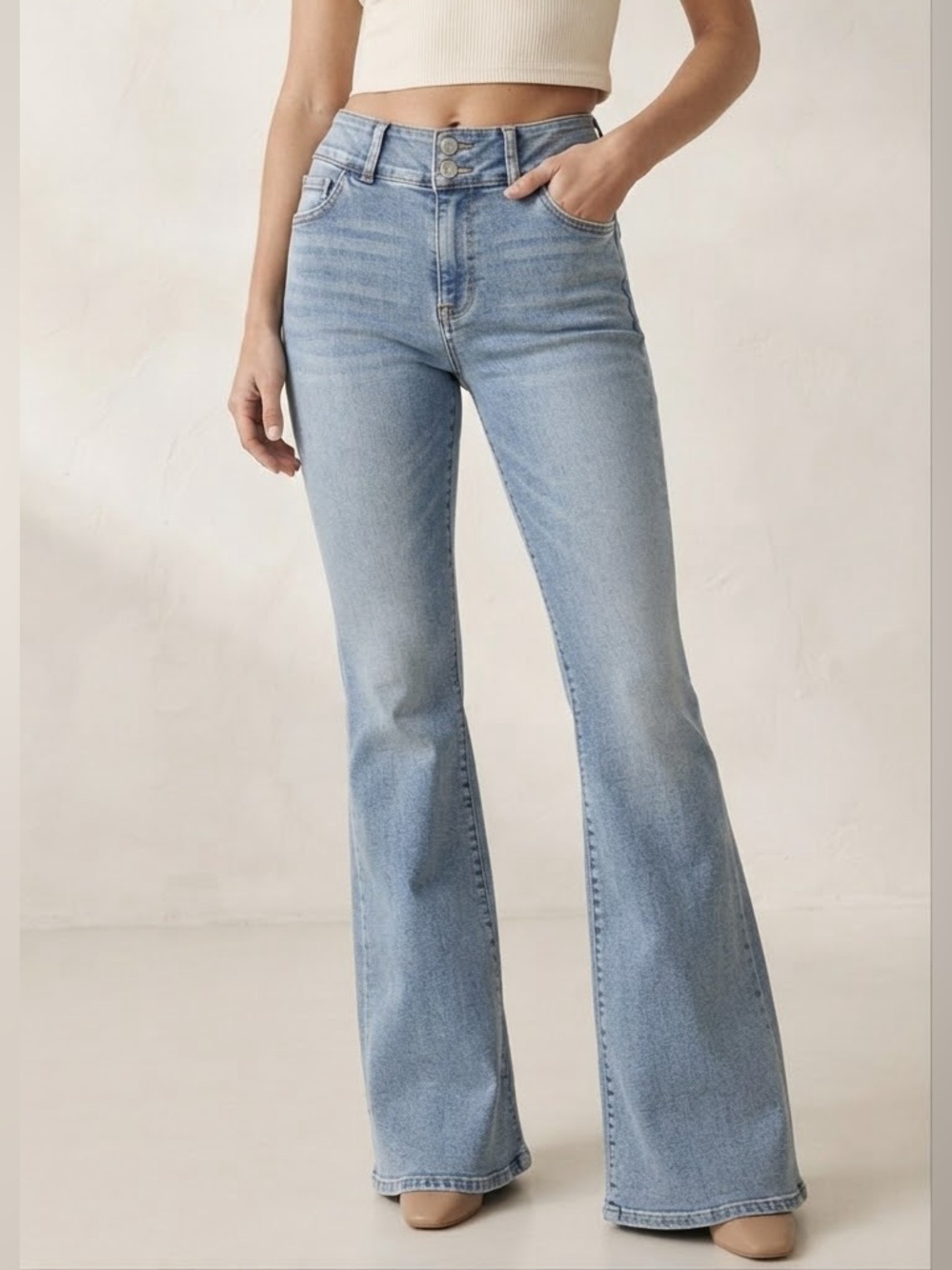 Ardene High-Waist Flare Jeans Size 5